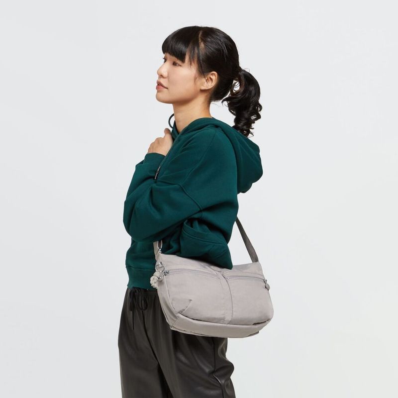 Sac à Bandoulière Kipling Izellah Medium - Couleur Gris - Neuf Avec étiquettes