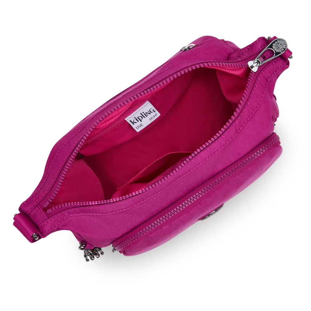 Sac Bandoulière Kipling Hélène Fuchsia/orange - Occasion En Excellent état - Sangle Ajustable